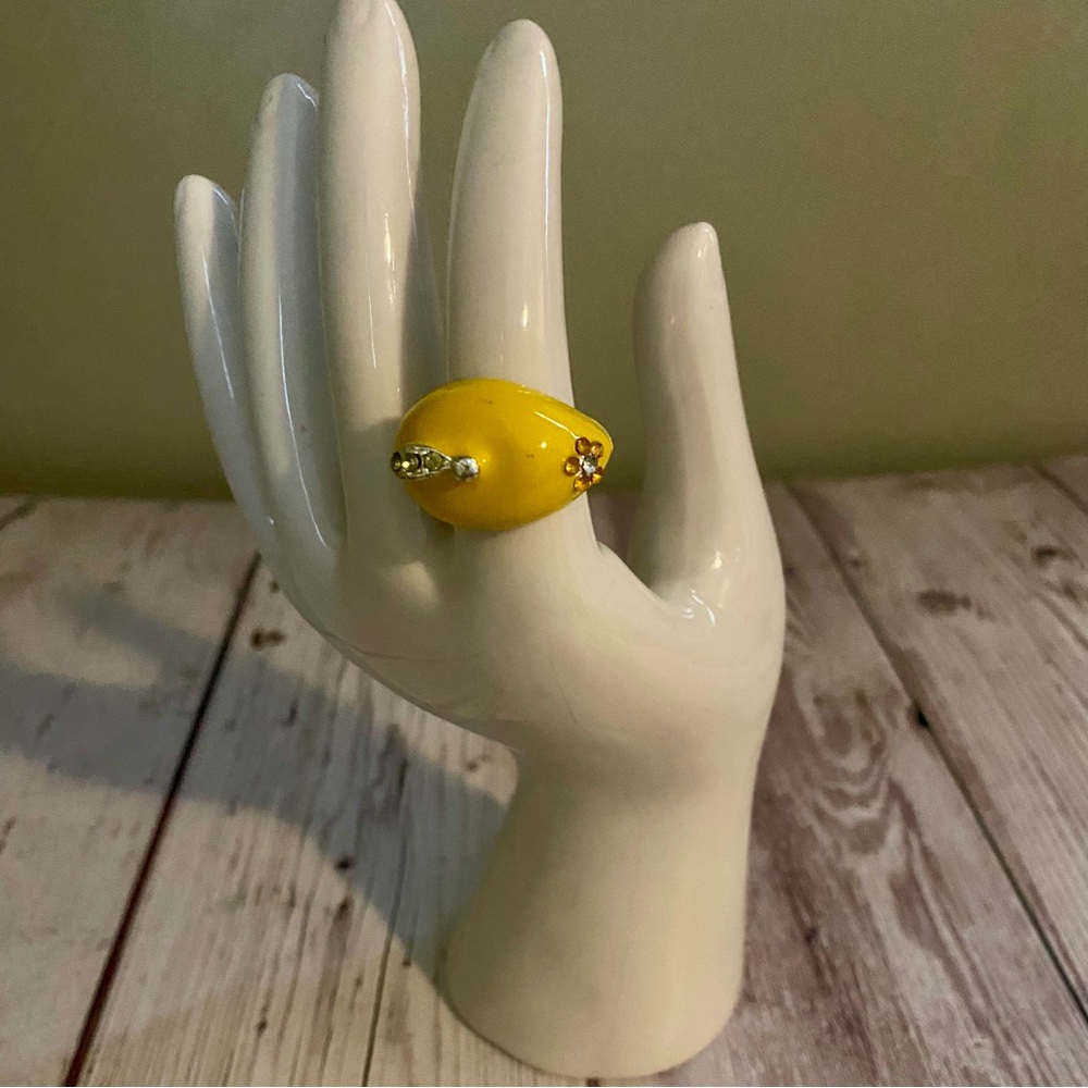 Sunny Butter Yellow Modern Dome Ring